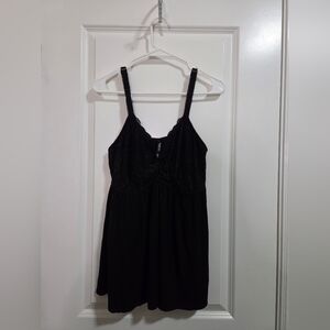 Torrid Black Lace Babydoll with Shorts Lingerie